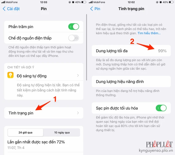 Chu kỳ sạc pin iPhone