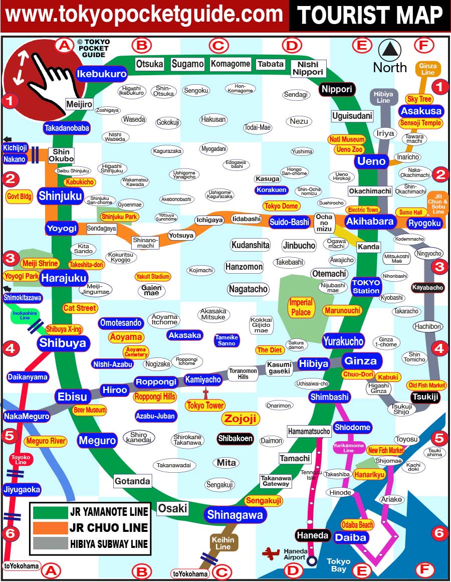 Tokyo travel map Tokyo travel map